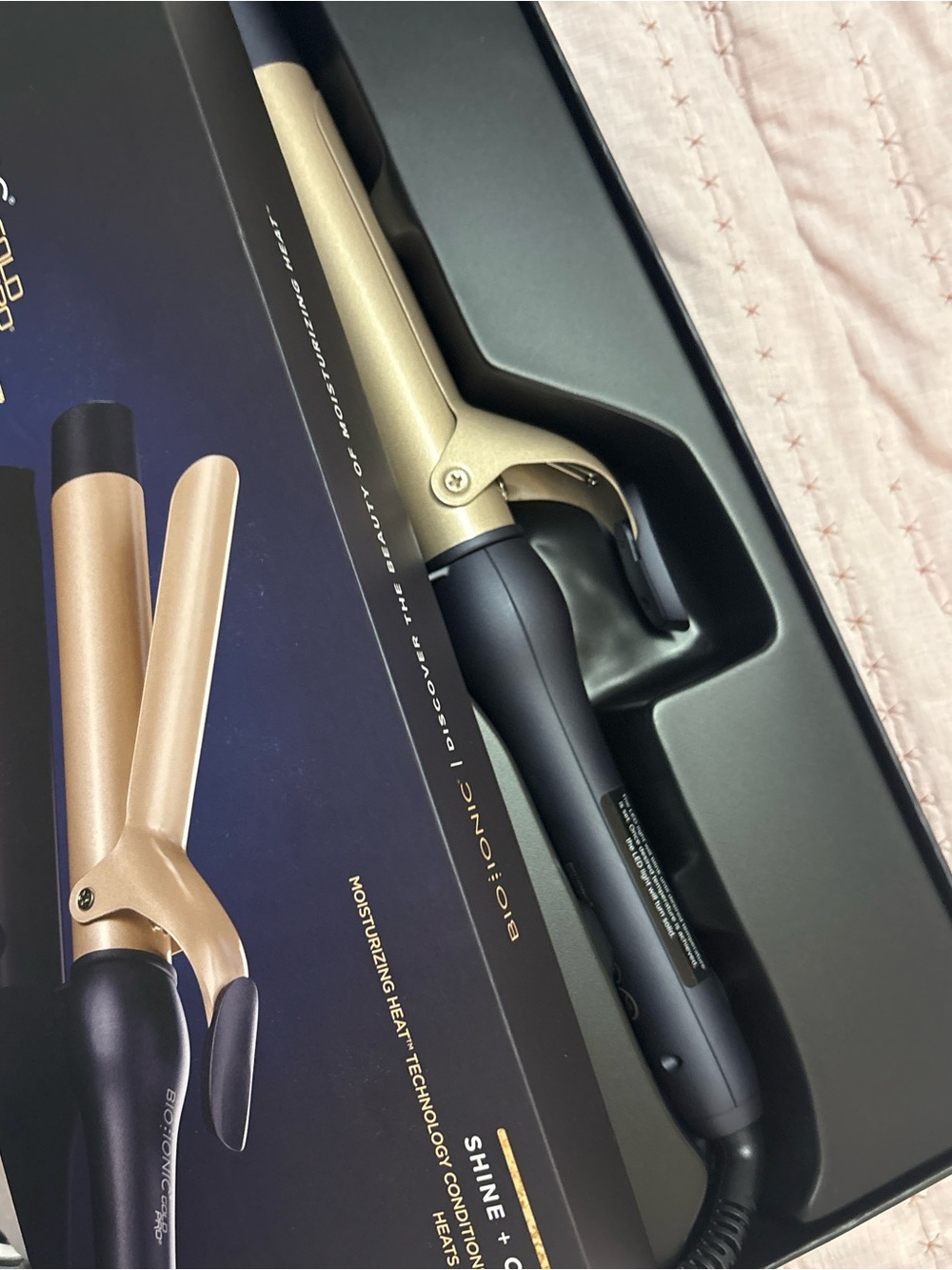 Gold and Black Ceramic Curling Iron - Professional Styling